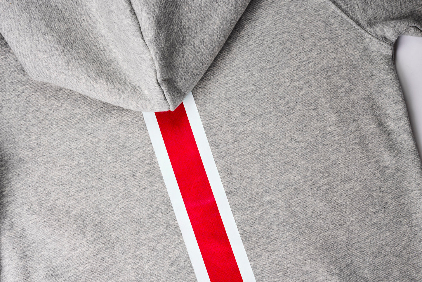 HOODIE MOON GREY // Racing-Stripes Red