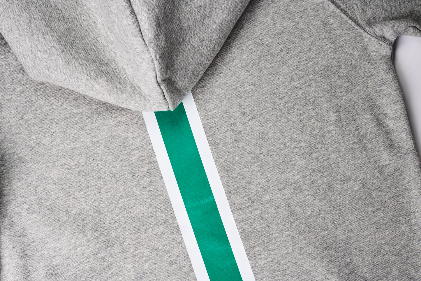 HOODIE MOON GREY // Racing-Stripes Green