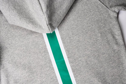 HOODIE MOON GREY // Racing-Stripes Green