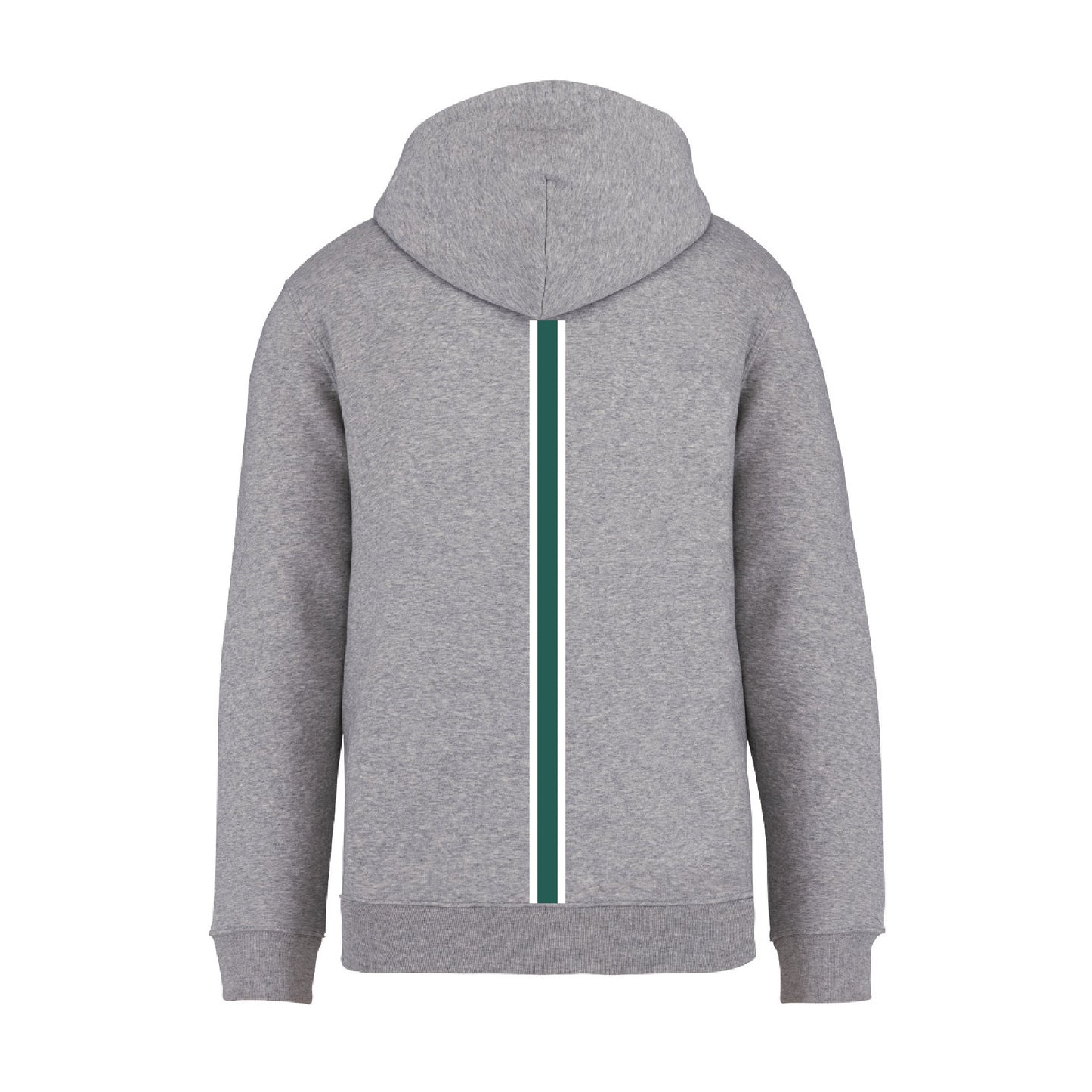 HOODIE MOON GREY // Racing-Stripes Green