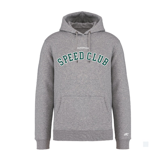 HOODIE MOON GREY // Racing-Stripes Green