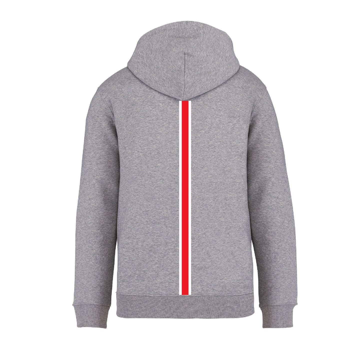 HOODIE MOON GREY // Racing-Stripes Red